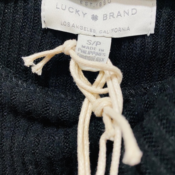 NWT! Lucky Back Slit Black Cowl Sweater - Picture 3 of 5